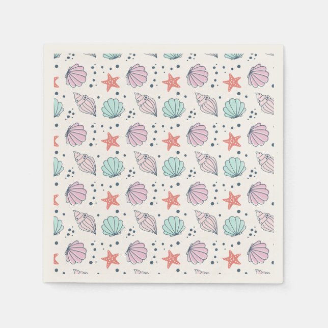 Minimal Seashell Birthday Napkin (Front)