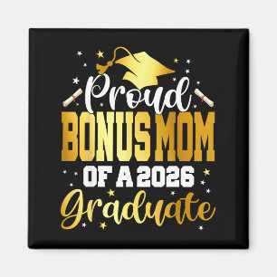 Minimal Senior 2026 Proud Bonus Mom Magnet