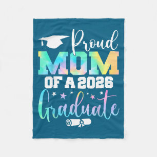 Minimal Senior 2026 Proud Mom Class Fleece Blanket