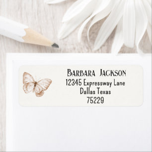 Minimal Sepia Still Life Floral Return Address Label