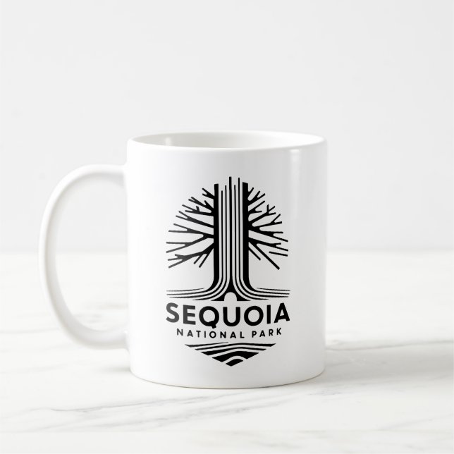 Minimal Sequoia National Park Coffee Mug (Left)