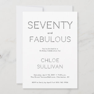 Minimal Seventy and Fabulous 70th Birthday Party Invitation