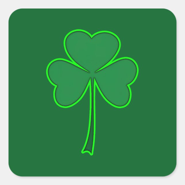 Minimal Shamrock St Patrick’s Day - Autocolante Square Sticker (Front)