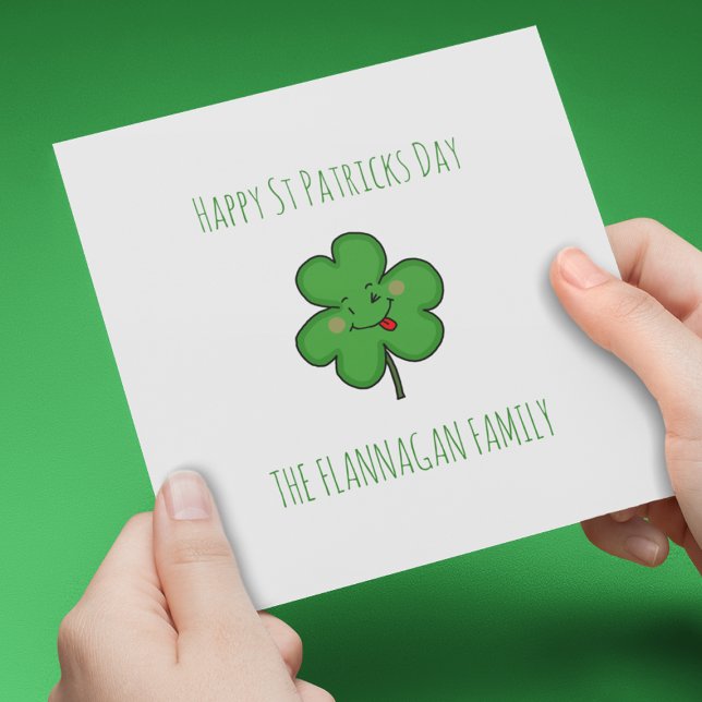 Minimal Shamrock St Patricks Day Holiday Card (Creator Uploaded)