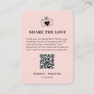 Minimal Share the Love QR code Sign Enclosure Card