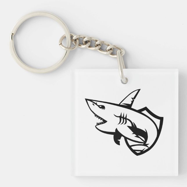 Minimal Shark Design Keychain (Front)