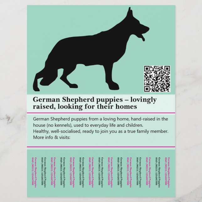 Minimal Shepherd Dog personalised Flyer (Front)