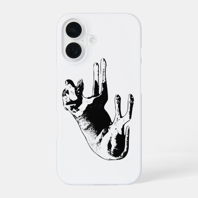 Minimal Side Lounge—Modern Dog iPhone 16 Case (Back)