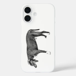 Minimal Side View Dog—Urban Monochrome iPhone 16 Case