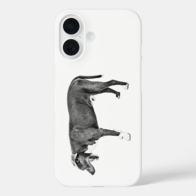 Minimal Side View Dog—Urban Monochrome Case-Mate iPhone Case (Back)