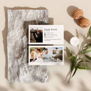Minimal Simple 5 Photo Collage Photographer Business Card