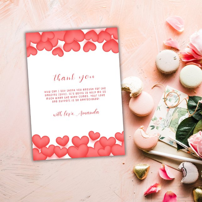 Minimal Simple A Little Sweetheart Baby Shower  Thank You Card (Minimal Simple A Little Sweetheart Baby Shower Thank You Card)