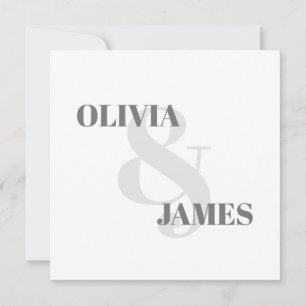 Minimal Simple Ampersand Typography Grey Wedding  Save The Date