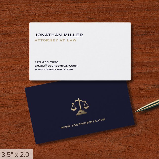 Minimal Simple Attorney at Law Business Card (Creator Uploaded)