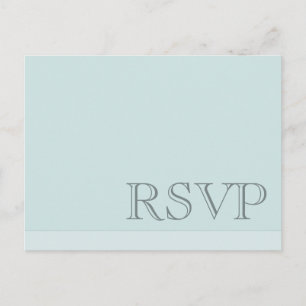 Minimal Simple Basic Blue Grey RSVP Invitation Postcard