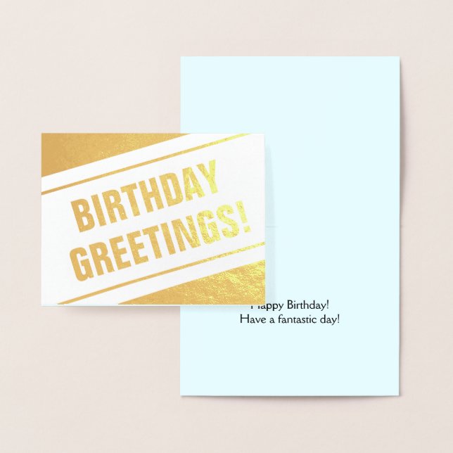 Minimal, Simple "BIRTHDAY GREETINGS!" Card (Display)