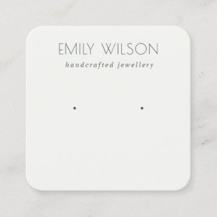 Minimal Simple Black And White Earring Display Square Business Card
