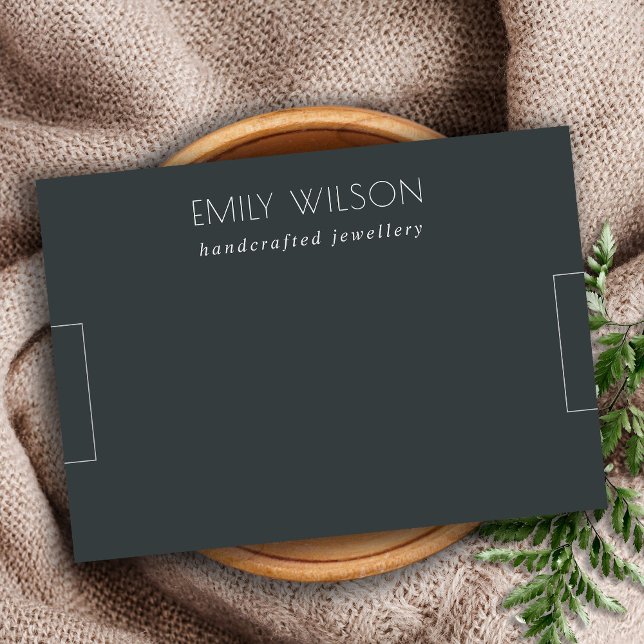 Minimal Simple Black & White Dark Bracelet Display Business Card (Creator Uploaded)