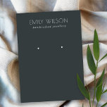 Minimal Simple Black & White Dark Earring Display Business Card<br><div class="desc">If you need any further customisation please feel free to message me on yellowfebstudio@gmail.com.</div>