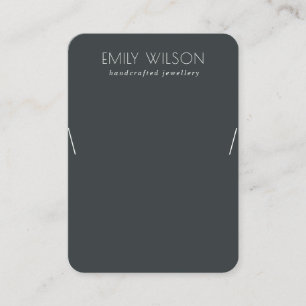 Minimal Simple Black & White Dark Necklace Display Business Card