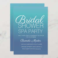 Minimal Simple Blue Ombre Spa Party Bridal Shower