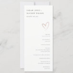 Minimal Simple Blush Pink Heart Wedding Program<br><div class="desc">If you need any further customisation please feel free to message me on yellowfebstudio@gmail.com.</div>