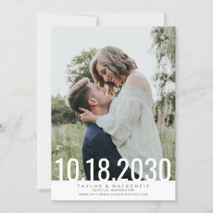 Minimal Simple Bold Date Overlay Wedding Save The 