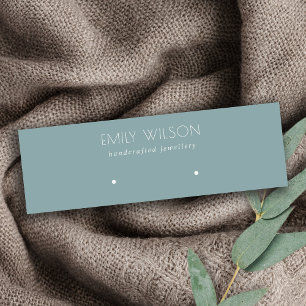 Minimal Simple Dusky Blue Grey Necklace Display Mini Business Card