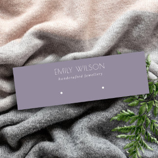 Minimal Simple Dusky Lilac Purple Earring Display Mini Business Card