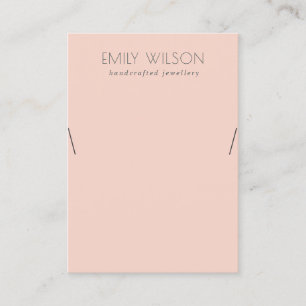 Minimal Simple Dusky Peach Necklace Display Business Card