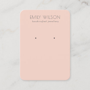Minimal Simple Dusky Peach Stud Earring Display Business Card