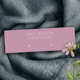 Minimal Simple Dusky Pink Purple Earring Display Mini Business Card