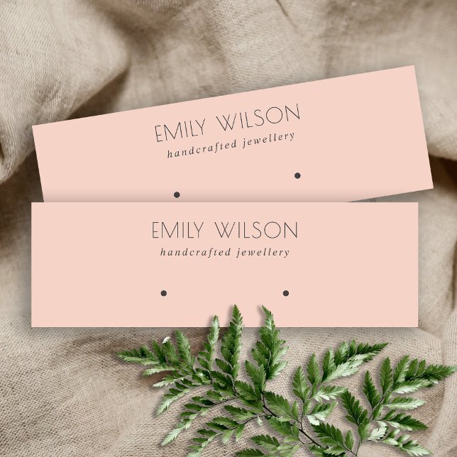 Minimal Simple Dusky Rose Pink Earring Display Mini Business Card (Creator Uploaded)
