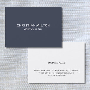Minimal Simple Elegant Blue White Attorney at law Business Card