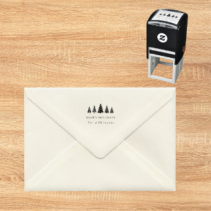 Minimal Simple Elegant Clean White christmas Self-inking Stamp