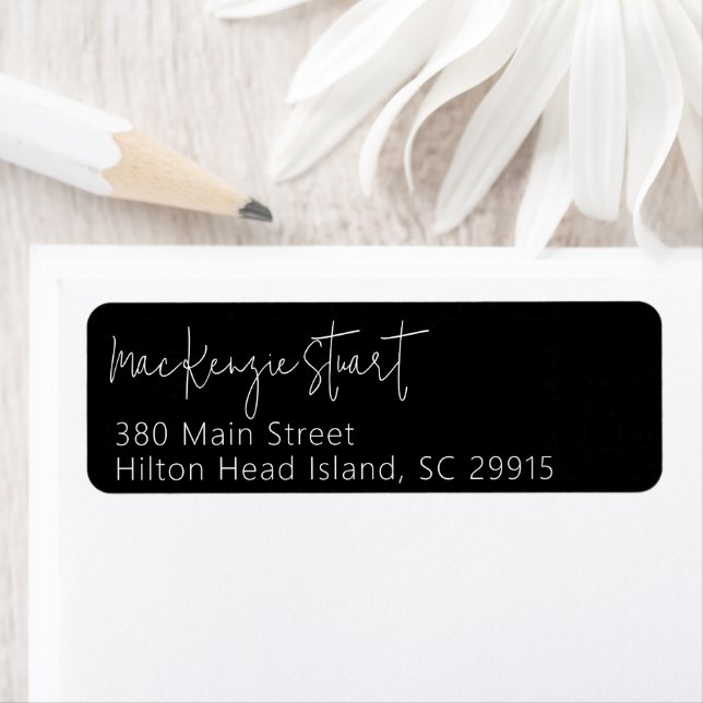 Minimal Simple Elegant Script Return Address Label (Insitu)