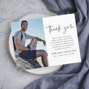 Minimal Simple Funeral Memorial Photo Thank You