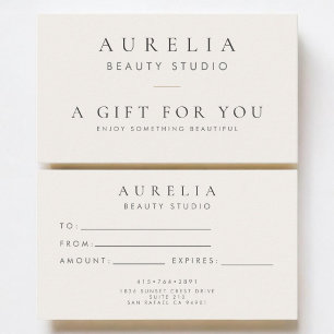 Minimal Simple Gift Certificate