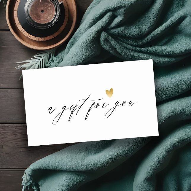 Minimal Simple Gold Heart Logo Gift Certificate (Creator Uploaded)