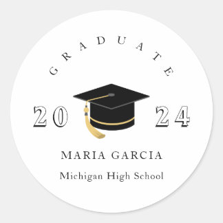 Minimal Simple Graduation Classic Round Sticker