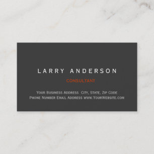 Minimal Simple Grey Plain Consultant Business Card