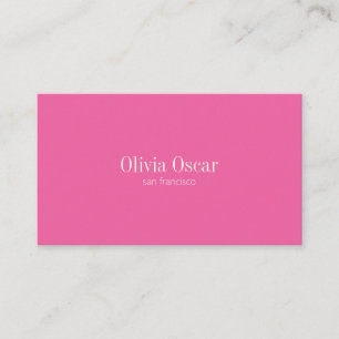 Minimal Simple Hot Pink Modern Professional Business Card