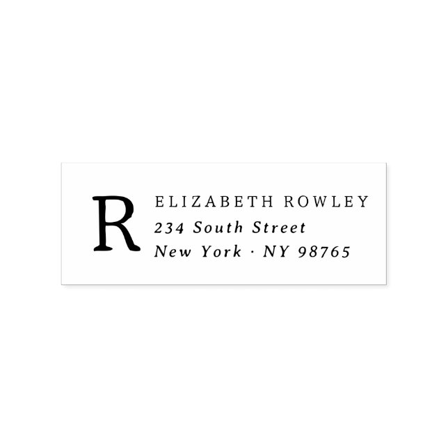 Minimal Simple Initial Return Address Rubber Stamp (Imprint)