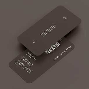 Minimal Simple Initials Lines Espresso Business Card