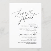 Minimal Simple, Love in patient, wedding postponed