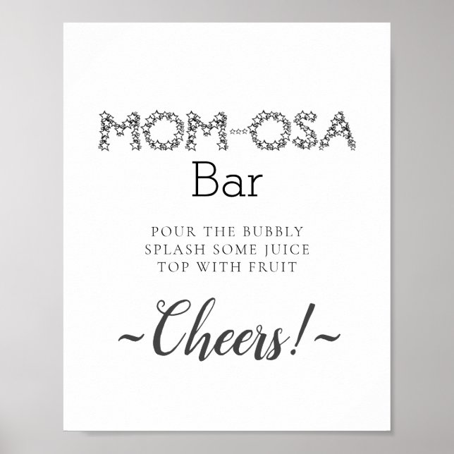 Minimal Simple Mimosa Bar Sign (Front)