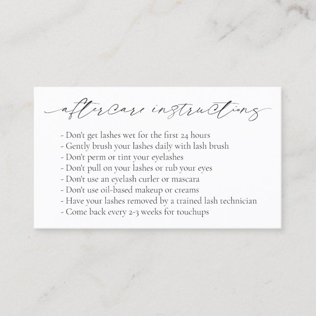 Minimal Simple Modern Aftercare Elegant Business Card (Front)