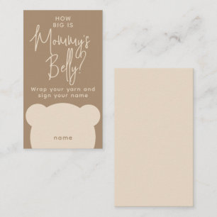 Minimal simple modern Bear Shower mum belly Game Enclosure Card