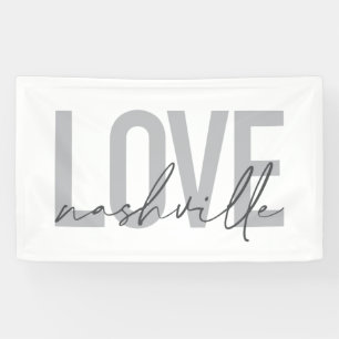 Minimal, simple, modern cool design Love Nashville Banner