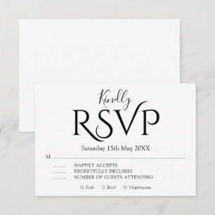 Minimal Simple modern Elegant Wedding RSVP Card